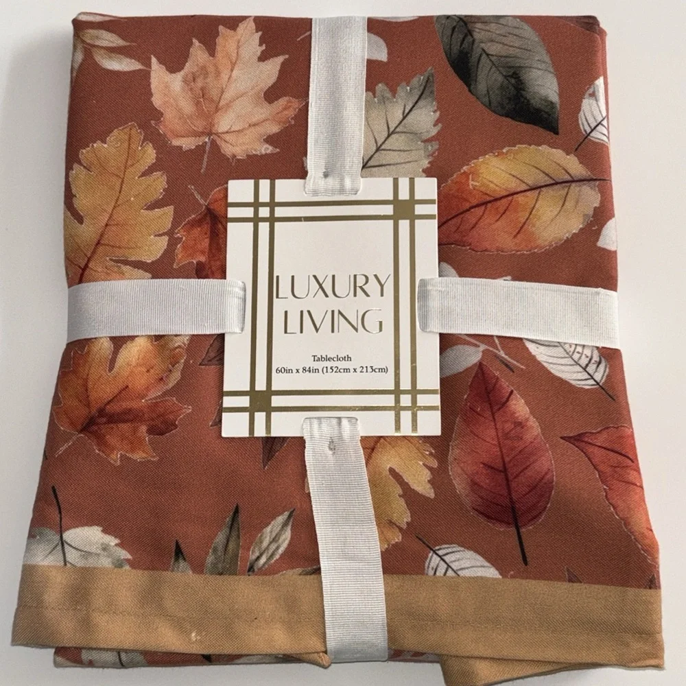 Mireille Designs Fall Leaves Tablecloth Luxury Living Autumn Leaf Tablecloth